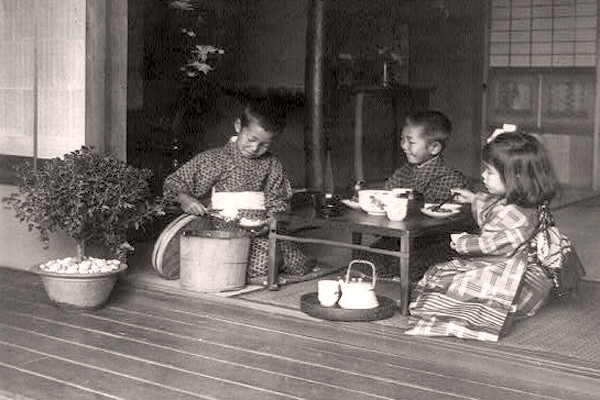 japanese children at tea